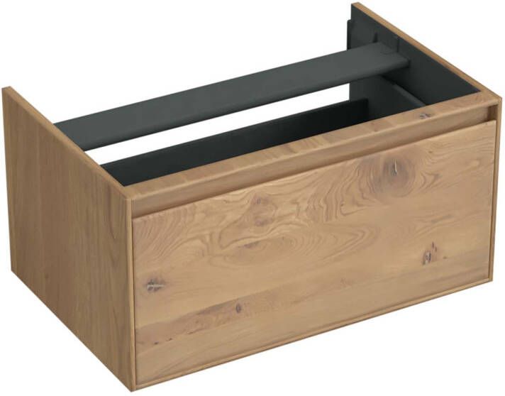 Forzalaqua Reno 2.0 wastafelonderkast 80x51x40cm met 1 softclose greeploze lade Massief Eiken Oyster 8071060