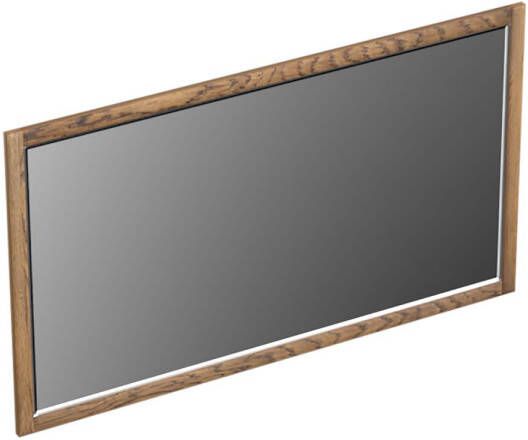 Forzalaqua Gela 2.0 spiegel 140x80cm Rechthoek zonder verlichting met frame Massief Eiken Castle Brown 8070760