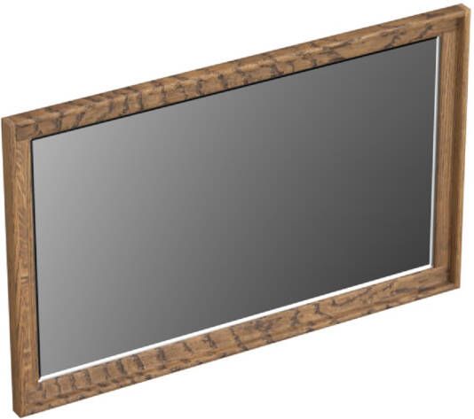 Forzalaqua Reno 2.0 spiegel 80x50cm Rechthoek zonder verlichting met frame Massief Eiken Castle Brown 8070860