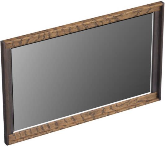 Forzalaqua Reno 2.0 spiegel 80x50cm Rechthoek zonder verlichting met frame Massief Eiken Charcoal 8072285