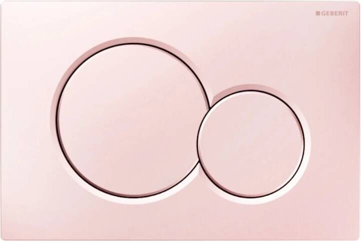 Saniclass bedieningplaat met dualflush frontbediening voor Geberit UP320 inbouwreservoir 24.6x16.4cm Roze mat 33768 101266