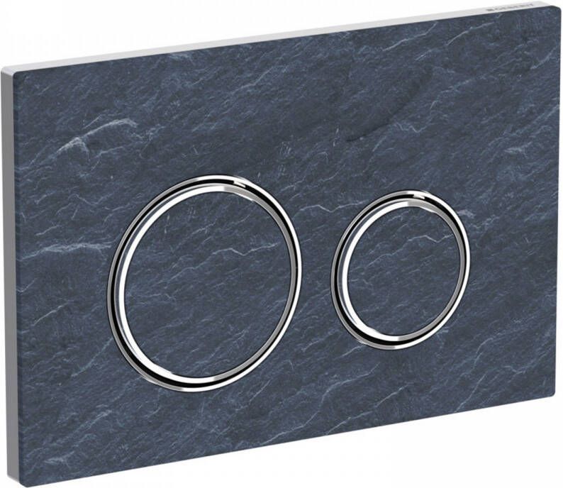 Geberit Sigma21 bedieningplaat met frontbediening voor toilet 24.6x16.4cm mustang leisteen glans verchroomd 115884JM1 - Foto 2