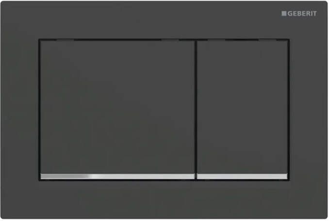 Geberit Drukplaat Omega 30 voor 2-toets Spoeling met Glansverchroomde Designstroken Mat Zwart - Foto 2