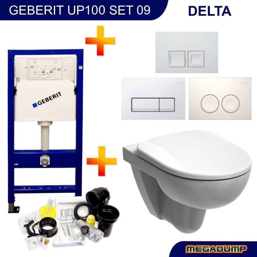 Geberit Up100 Toiletset 09 280 Rimfree Met Bril En Drukplaat