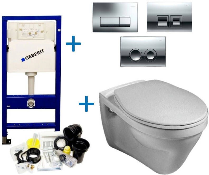 Geberit Up100 Toiletset 38 Gustavsberg Saval Met Bril En Drukplaat