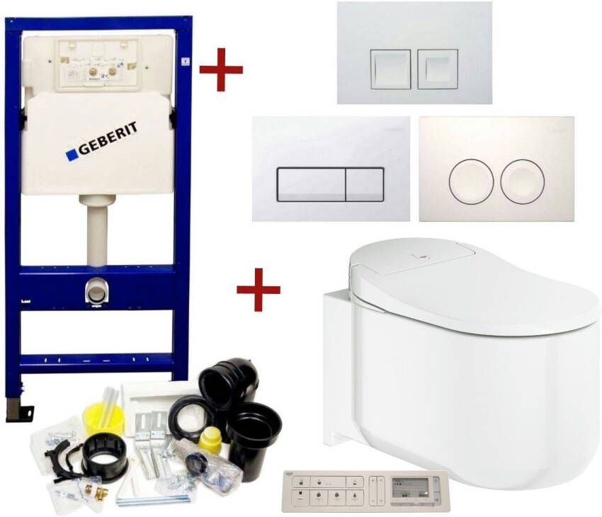 Geberit UP100 Toiletset 44 Grohe Sensia Complete Douchewc Met Drukplaat