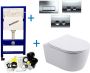 Geberit up100 Toiletset BWS Mudo | Randloos met Zitting | Mat Wit | Delta Drukplaat - Thumbnail 2