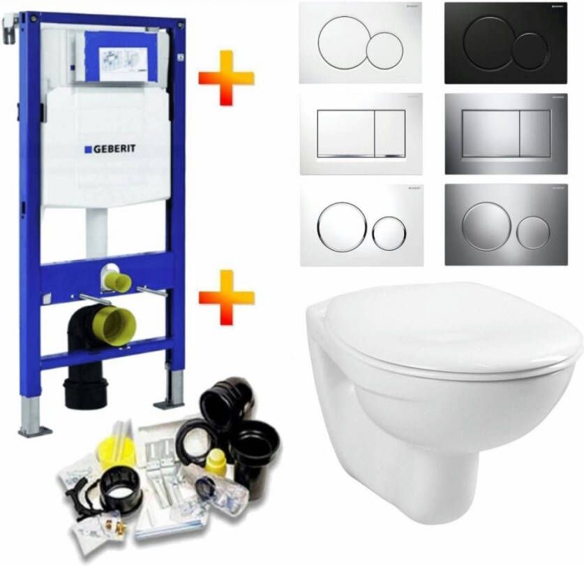 Geberit UP320 Toiletset Compleet | Inbouwreservoir | Basic Smart Wit | Met drukplaat | SET01