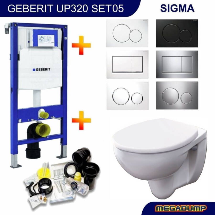 Geberit Up320 Toiletset 05 Econ 2 Met Zitting En Sigma Drukplaat