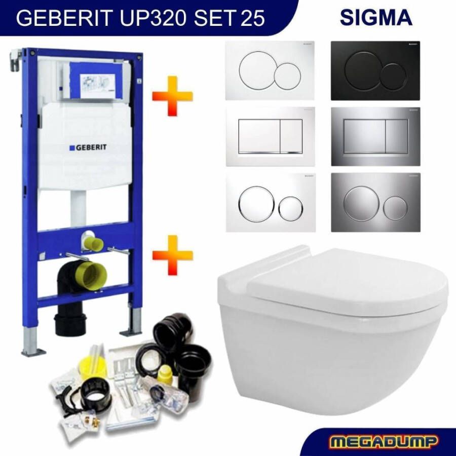 Geberit Up320 Toiletset 25 Duravit Starck 3.0 Met Bril En Drukplaat