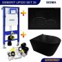 Geberit UP320 Toiletset Compleet | Inbouwreservoir | Civita Black Randloos Mat Zwart | Set 44 met drukplaat - Thumbnail 2