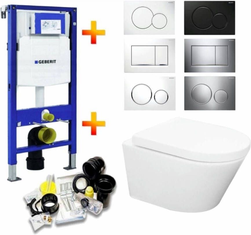 Geberit UP320 Toiletset 36 Aqua Splash Vesta Rimless Met Sigma Drukplaat