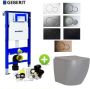 Geberit UP320 Toiletset Compleet | Inbouwreservoir | Mudo Mat Grijs Randloos | Drukplaat - Thumbnail 2