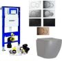 Geberit UP320 Toiletset Compleet | Inbouwreservoir | Mudo Mat Grijs Randloos | Drukplaat - Thumbnail 2