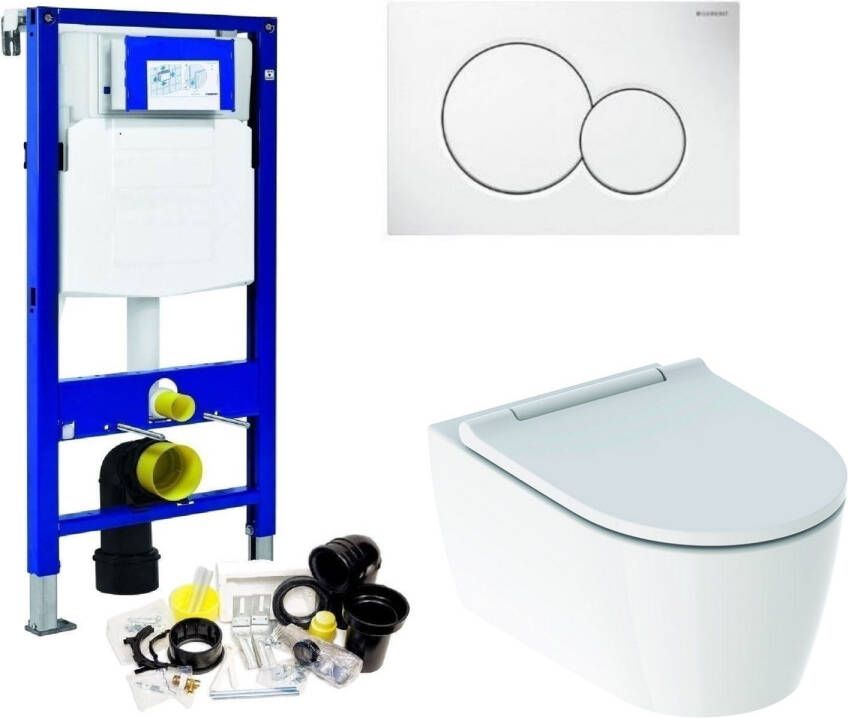 Geberit UP320 Toiletset set69 ONE Rimless Diepspoel Turboflush Wit met Sigma 01 drukplaat