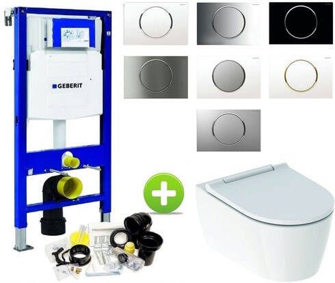 Geberit UP320 Toiletset set69 ONE Rimless Diepspoel Turboflush Wit met Sigma 10 drukplaat