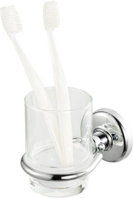 Geesa Hotel glashouder met helder glas 7 8 x 12 3 x 9 6 cm chroom