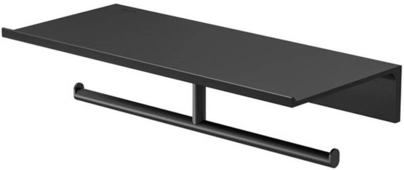 Geesa Leev Planchet Met Toiletrolhouder Dubbel Zonder Klep 28x12 5x6 8 cm Zwart