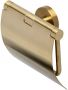 Geesa Nemox toiletrolhouder met klep 12 8 x 5 1 x 12 7 cm goud geborsteld - Thumbnail 2