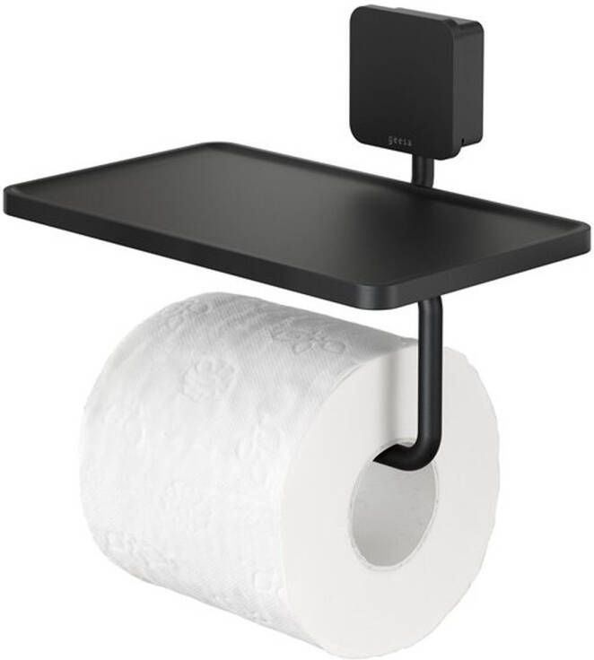 Geesa Toiletrolhouder Topaz Met Planchet Mat Zwart