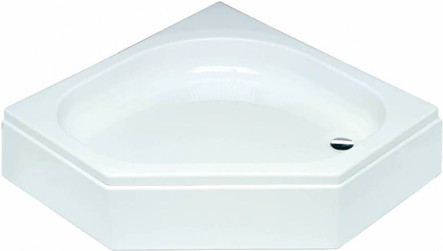 Get Wet by Sealskin Douchebak Get Wet Optimo Vijfhoek Met Voopaneel 100x100 cm Wit Optimo Douchebak Opbouw Vijfhoek 100x100x26 cm