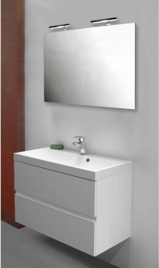 Nemo Go Roxanne set 80 cm meubel compleet wit hoogglans met onderbouw tablet spiegel en verlichting SKU 926609