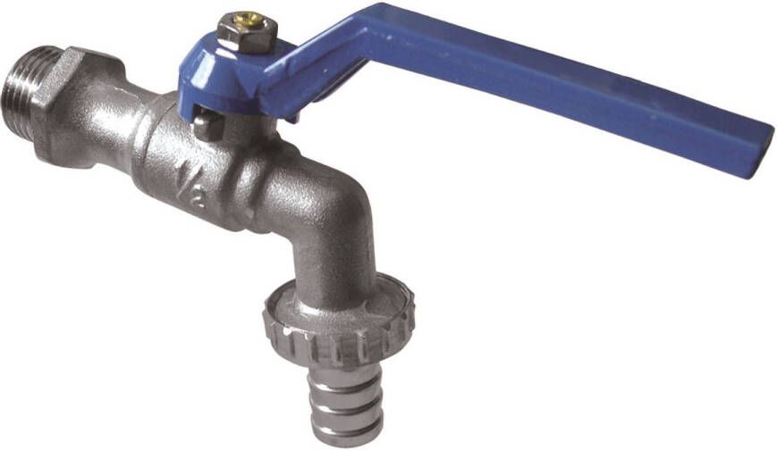 Nemo Go dubbele dienstkraan lange hendel blauw 1 2M 16b verchroomd B90539