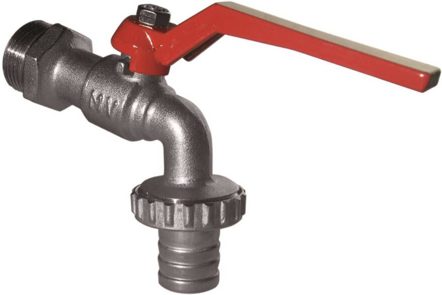 Nemo Go dubbele dienstkraan lange hendel rood 1 2M 16b verchroomd B90543