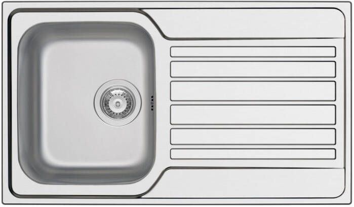 GO by Van Marcke Charon spoeltafel 86 x 50 cm 92 met 1 bak met afvoerplug en sifon inclusief roestvrij staal gepolijst 108914630