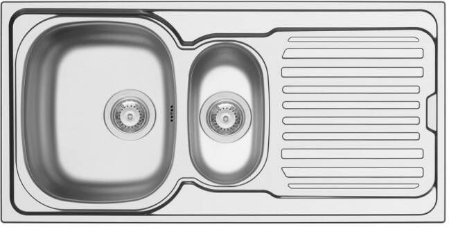 GO by Van Marcke Hypero Spoeltafel 100x50cm D9.2cm 1.5 bak sifon dubbel RVS 249776