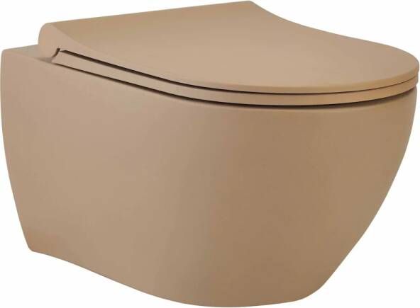 GO by Van Marcke wandtoilet 53x36x35cm met softclose & quickrelease zitting porselein mat latte