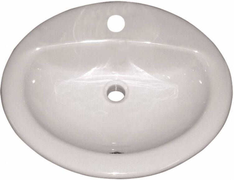 GO by Van Marcke Isicentro inbouwlavabo 51x44 5 cm porselein wit met kraangat met overloop L1403