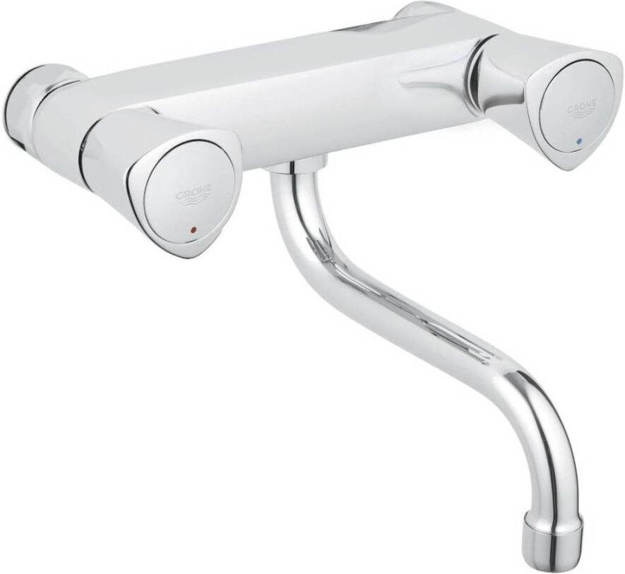 GROHE Costa S wandkraan m. onderuitloop z. koppelingen HOH=15cm chroom 31195001