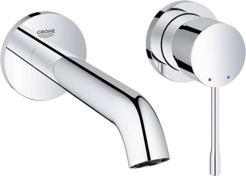 GROHE Essence New Inbouwmengkraan afbouwdeel M-size wand eengreeps 2-gats G1 2" 183mm voorsprong uitloop vast chroom