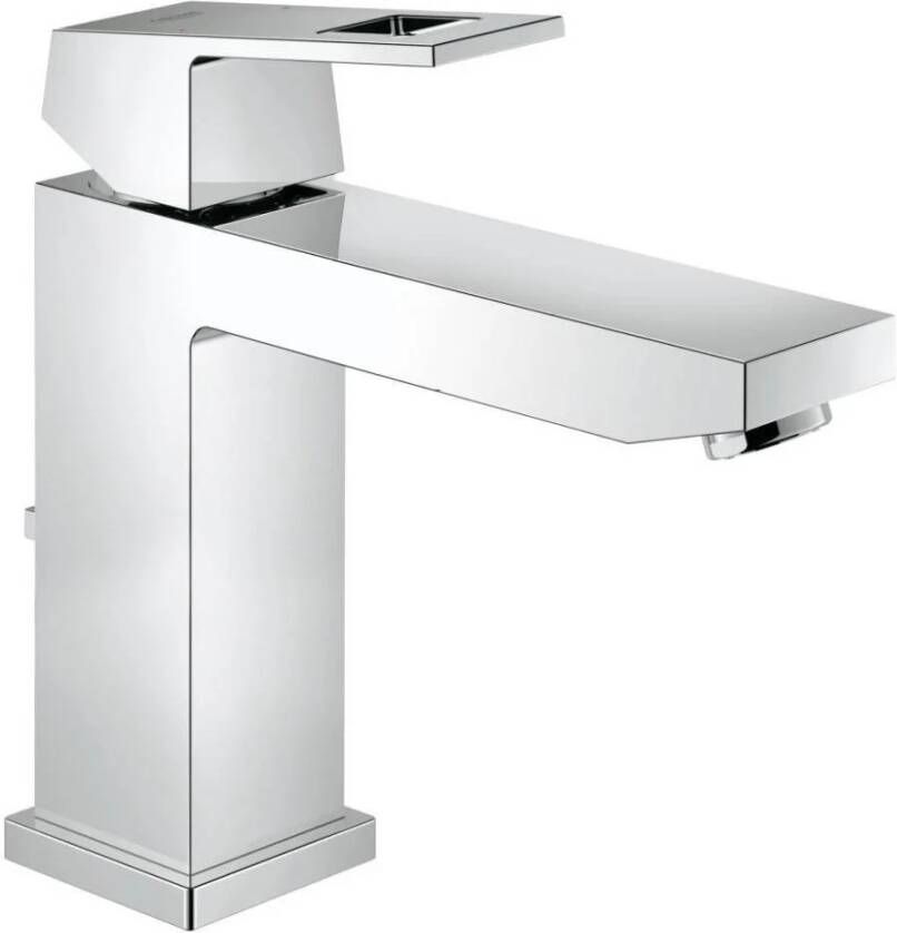 Grohe Eurocube waterbesparende wastafelkraan medium met waste 28mm met temperatuurbegrenzer chroom 23445000