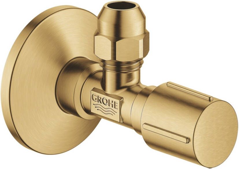 GROHE Hoekstopkraan haaks eengreeps 1 2"x 3 8"(knelkoppeling ) cool sunrise geborsteld