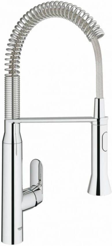 GROHE K7 Keukenmengkraan blad kraangat eengreeps 539mm hoogte 150mm hoogte kraanmond 234mm voorsprong uitloop messing chroom