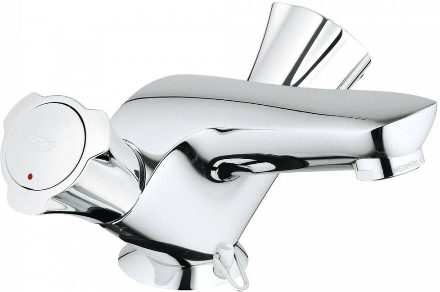 Grohe Costa ééngatmengkraan voor wastafel metalen grepen flexibele aansluitslangen chroom 21100001