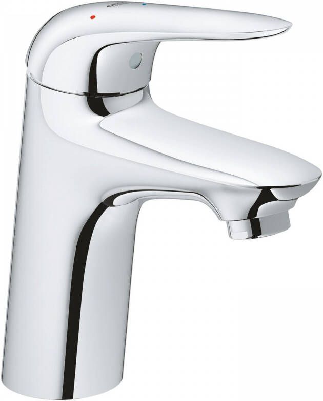 GROHE QUICKFIX Grohe Wave New Wastafelmengkraan S size ES PO waste eengreeps 1 gats 163mm hoogte 110mm uitloop vast chroom