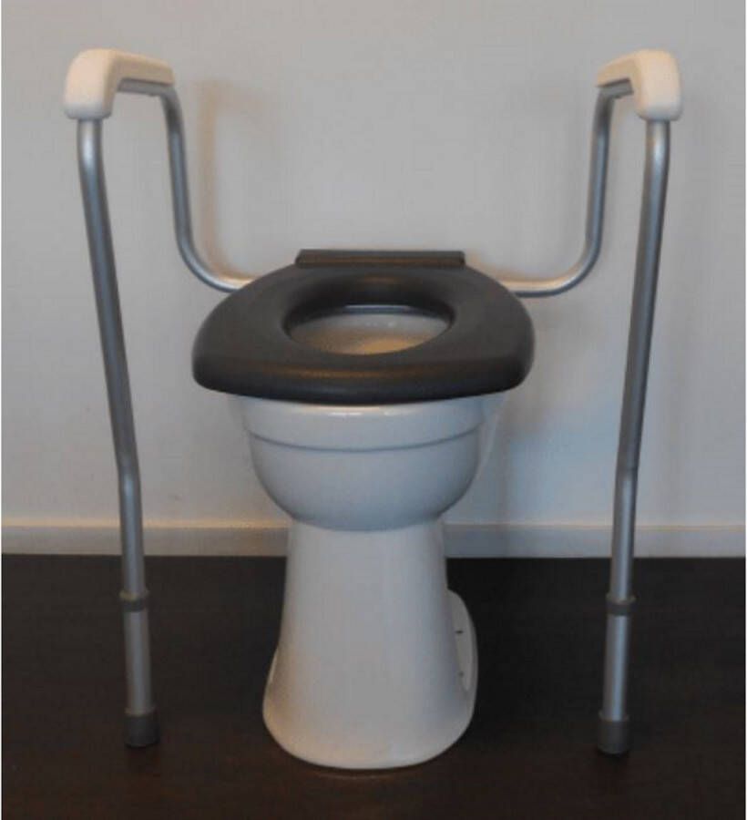 Handicare Toiletsteun Linido met Hulppoot 53x81 cm in Hoogte Verstelbaar Wit