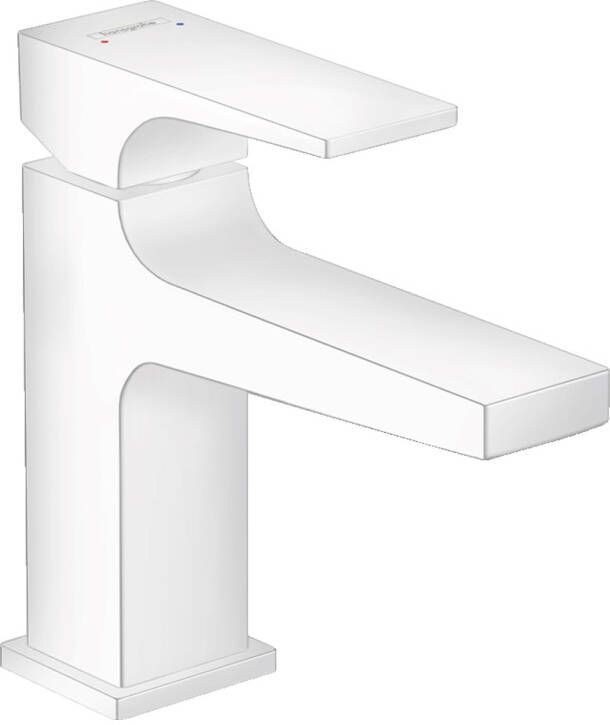 Hansgrohe Metropol wastafelkraan 110 met push open waste met voorsprong vaste uitloop 13.5cm mat wit 32507700 - Foto 2