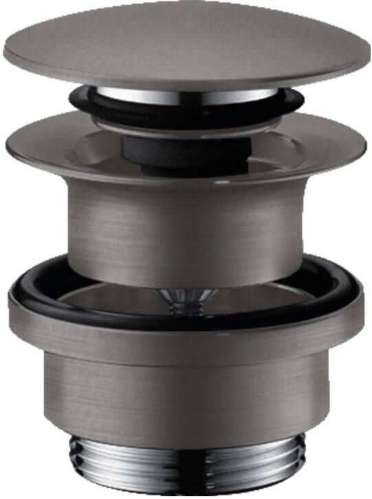 HANS GROHE Hansgrohe Afvoergarnituur waste set PO-waste G1 4" geborsteld zwart chroom (voor wastafels met overloop)