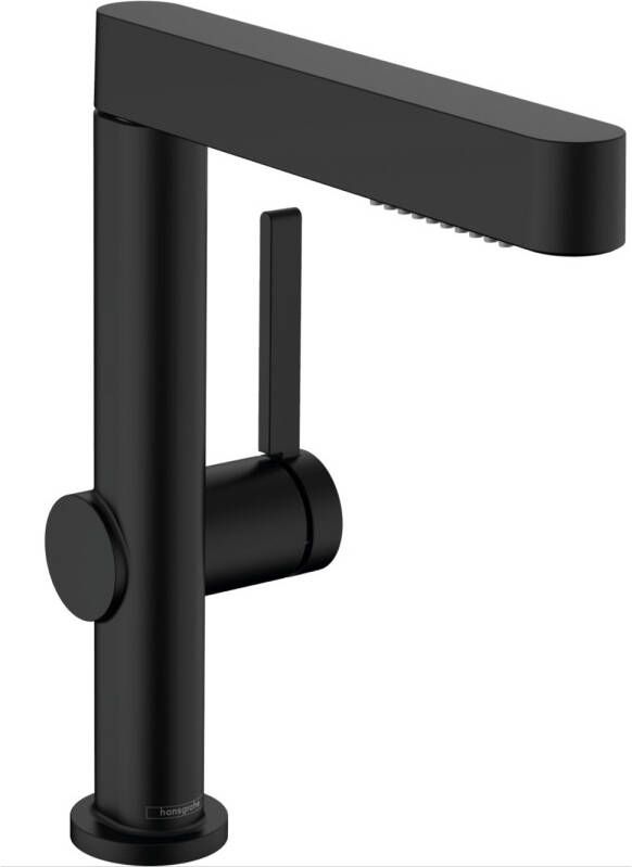 Hansgrohe Finoris ééngreeps wastafelmengkraan comfortzone 230 met uittrekbare vuistdouche inclusief PushOpen wastegarnituur 25 8 cm mat zwart