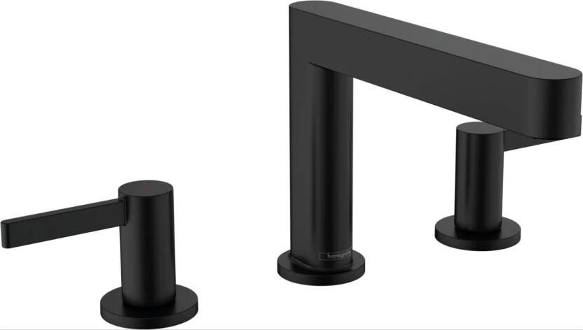 Hansgrohe Wastafelmengkraan Finoris 3-gats 110 met Push-Open Waste Mat Zwart
