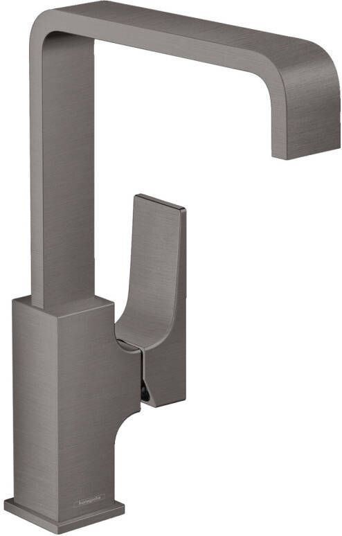 Hansgrohe Metropol wastafelkraan 230 met push open waste m. 120° draaibare uitloop 16.5cm brushed black chroom 32511340