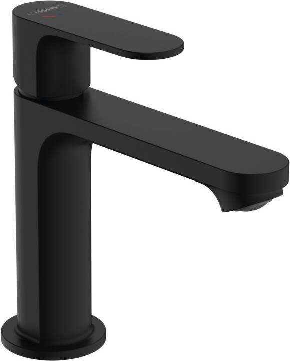 Hansgrohe Wastafelmengkraan Rebris S Eengreeps 110 CoolStart EcoSmart+ Met Trekwaste Mat Zwart