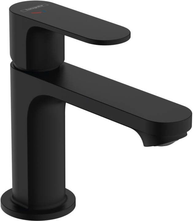 Hansgrohe Wastafelmengkraan Rebris S Eengreeps 80 CoolStart EcoSmart+ Met Trekwaste Mat Zwart