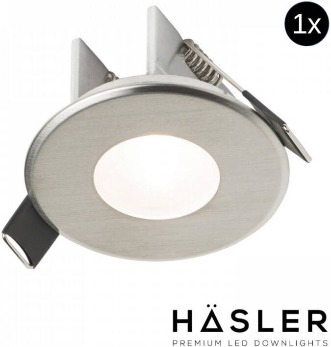 Hasler Inbouwspot Häsler Ferrara Incl. Fase Aansnijding Dimbaar 6 8 cm 4 Watt Helder Wit RVS Set 10x Set 1 Spot