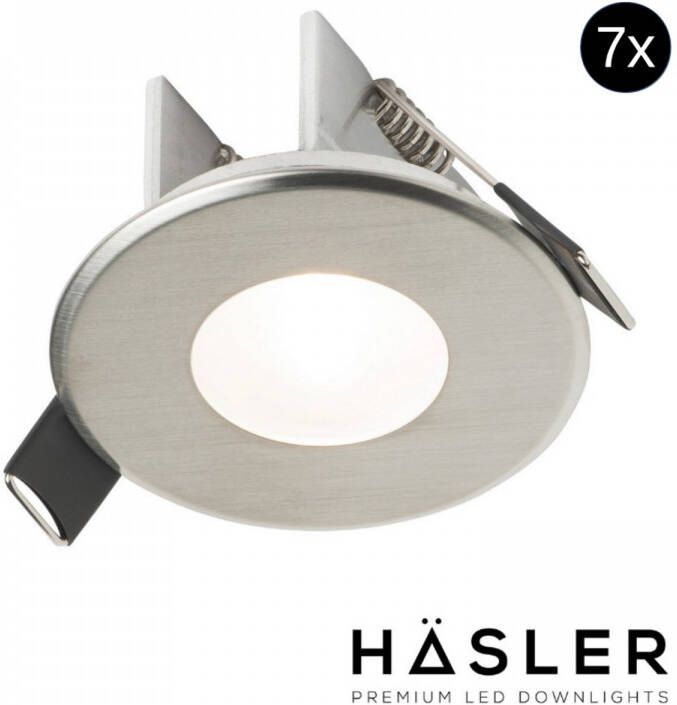 Hasler Inbouwspot Häsler Ferrara Incl. Fase Aansnijding Dimbaar 6 8 cm 4 Watt Helder Wit RVS Set 7x