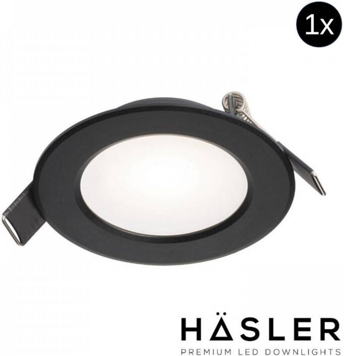 Hasler Inbouwspot Häsler Murcia Incl. Fase Aansnijding Dimbaar 9.2 cm 4 Watt Helder Wit Zwart Set 10x Set 1 Spot